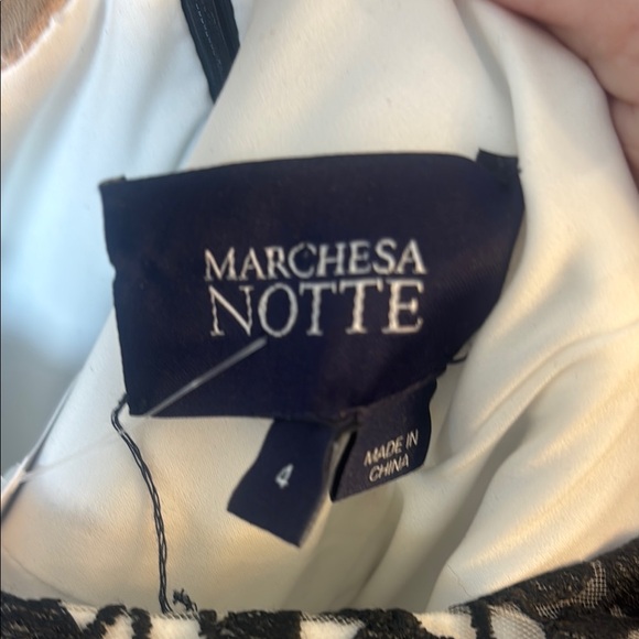 Marchesa Notte Black and White Dress